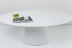 KARE24.se Utdragbart Bord Benvenuto - Ovalt Bord Vit, 200-250x110cm - KARE Design Discount