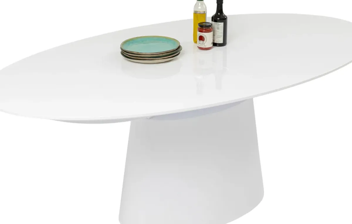 KARE24.se Utdragbart Bord Benvenuto - Ovalt Bord Vit, 200-250x110cm - KARE Design Discount