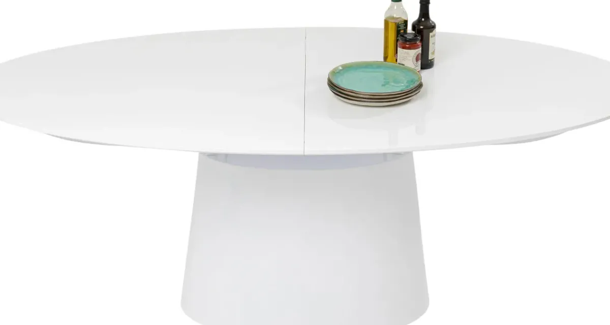 KARE24.se Utdragbart Bord Benvenuto - Ovalt Bord Vit, 200-250x110cm - KARE Design Discount