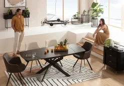 KARE24.se Utdragbart Bord Twist - Svart, 120(30+30)x90cm - KARE Design Online