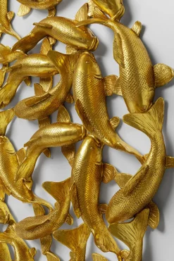 KARE24.se Väggdekoration School of Koi - Guld Ø160cm - KARE Design Outlet