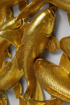 KARE24.se Väggdekoration School of Koi - Guld Ø160cm - KARE Design Outlet