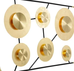 KARE24.se Vägglampa Disc - 6 Lampor i Ram Matt Guld/Svart, 110x185cm - KARE Design Sale