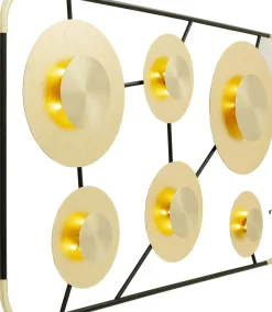 KARE24.se Vägglampa Disc - 6 Lampor i Ram Matt Guld/Svart, 110x185cm - KARE Design Sale