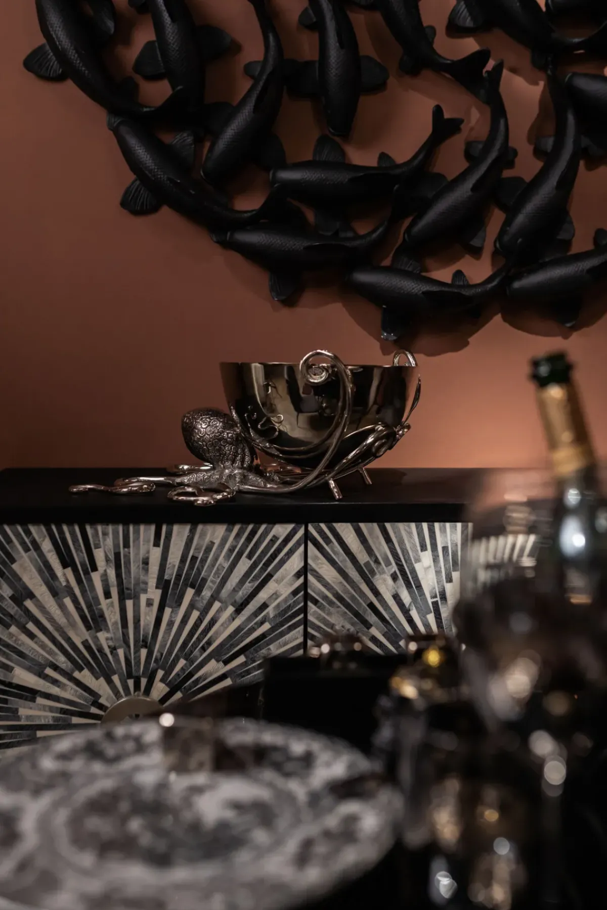 KARE24.se Vinkylare Octopus - Dekorativ Vinkylare Silver - KARE Design Online