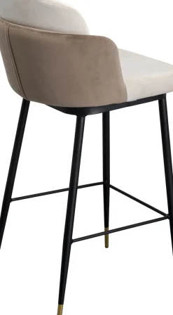 KARE24.se Barstol Hojas - Klädd barstol med ryggstöd - Beige - KARE Design Online