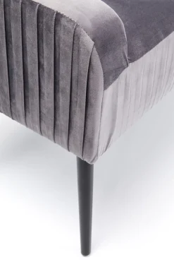 KARE24.se Bänk Lofty - Grå Sammet /Svarta ben, 103cm - KARE Design New