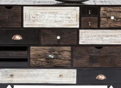 KARE24.se Byrå Finca - Rustik Patina i Ljust och Mörkt Trä, 14 lådor - KARE Design Sale