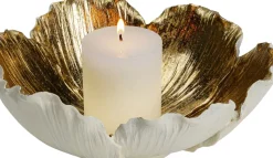 KARE24.se Dekor Skål Flower Bloom Cream Guld Ø25cm - KARE Design Sale