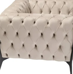 KARE24.se Fåtölj Bellissima Velvet - Beige, 120cm - KARE Design Clearance