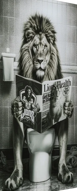KARE24.se Glastavla Bath Lion, 60x80cm - KARE Design