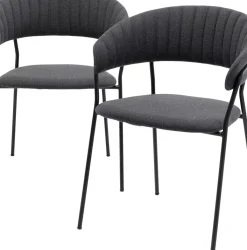 KARE24.se Karmstol Belle - Stol med armstöd, Mörkgrå, 2-set - KARE Design Online