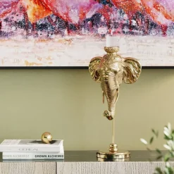 KARE24.se Ljusstake Elephant Head - Guld Elefant, 49cm - KARE Design Sale