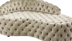 KARE24.se Schäslong Santa Barbara, Beige Sammet, 162cm - KARE Design Best
