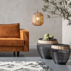 KARE24.se Sidobord African Drum - Set med 2 bord i Svart/Rotting - KARE Design