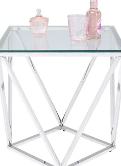 KARE24.se Sidobord Cristallo - Silver/Glas, 50x50cm - KARE Design