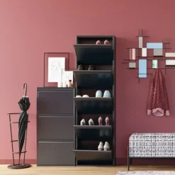 KARE24.se Skoskåp Caruso - Antracit Grå, 103x50cm - 3 Lådor - KARE Design New