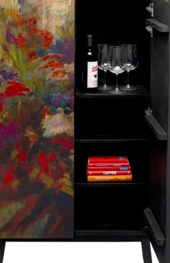 KARE24.se Skåp Fleur, Högskåp med Blommiga Dörrar , 140x76cm - KARE Design Outlet