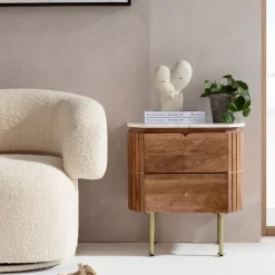 KARE24.se Sängbord Grace - Byrå - Trä/Marmor/Guld - KARE Design Best