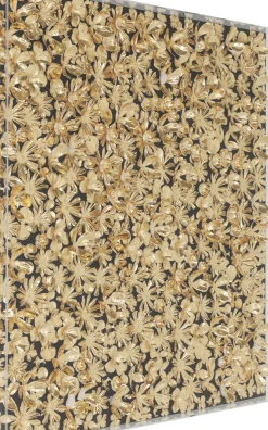 KARE24.se Tavla Flower Guld - 3D Blommor i Djup Plexiram, 120x120cm - KARE Design