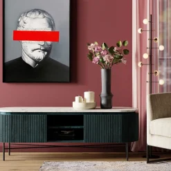 KARE24.se Tv-Bänk Glenn - Mörkgrå Trästruktur/Marmor, 54x150cm - KARE Design Clearance